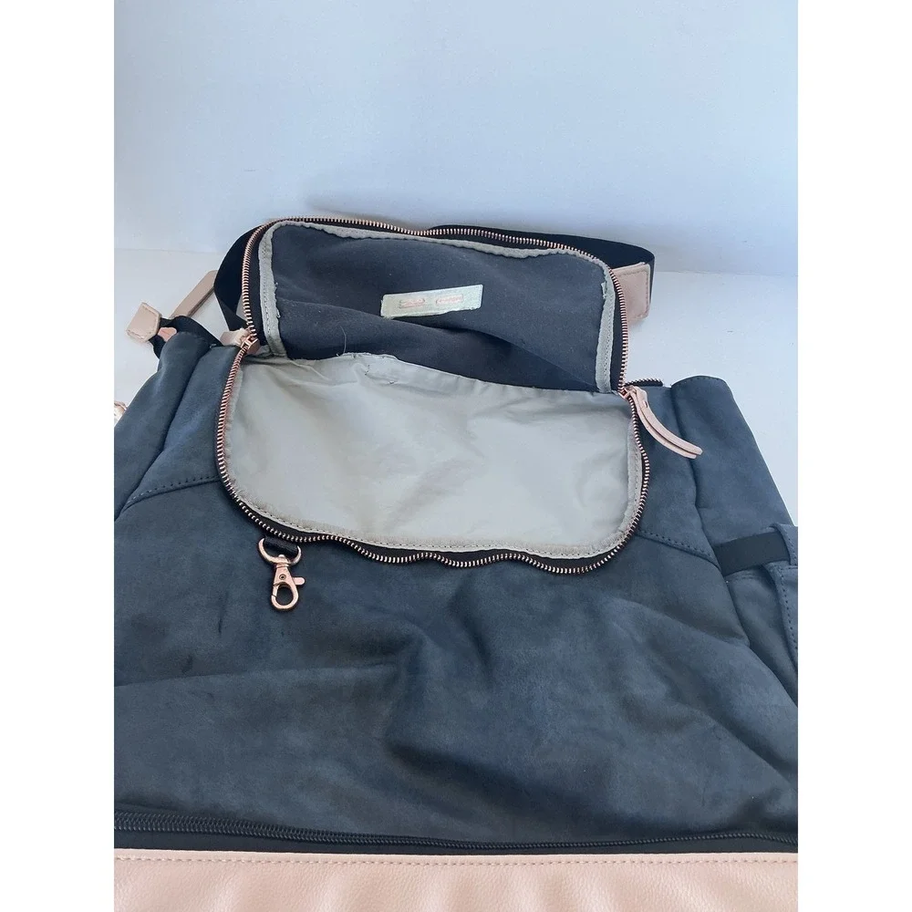 Petunia Pickle Bottom‎ Diaper Bag Blue Cream Vegan Leather Travel Tote
